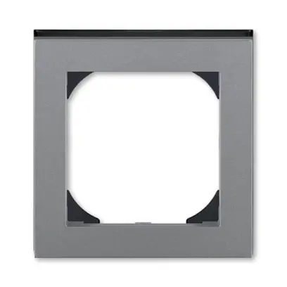 rámeček jednonásobný s otvorem 55x55; ocelová/kouř. černá, design LEVIT M